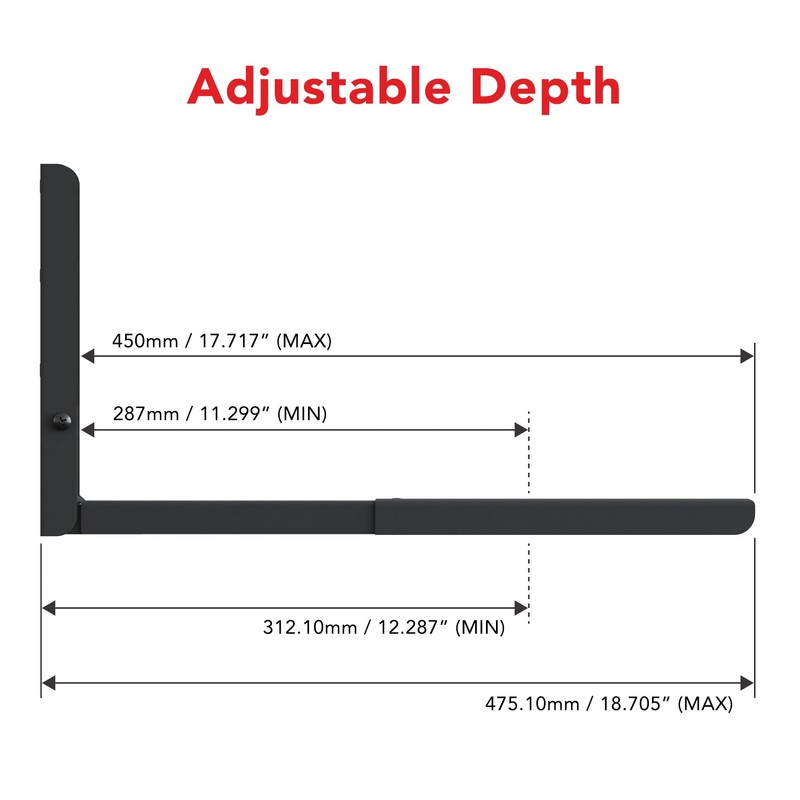 AVF Wall-Mounted Microwave Oven Brackets – Universal Fit, Heavy-Duty Black