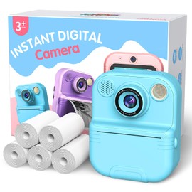 Kids Camera Instant Print Digital Toddler Camera for 3-12 Year Olds, Gift for Boys and Girls - Perfect for Birthdays, Christmas, Fun Photo Toy (Blue)
