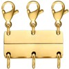 Kryzalite® Three Rows Layering Necklace Clasp, Magnetic Attraction for 18K