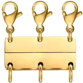 Kryzalite® Three Rows Layering Necklace Clasp, Magnetic Attraction for 18K Gold Necklaces - Simple, Stylish and Practical Closure System for Jewellery