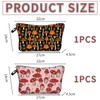 Pack of 2 Cosmetic Bag with Mushroom Pattern, Cute Cosmetic
