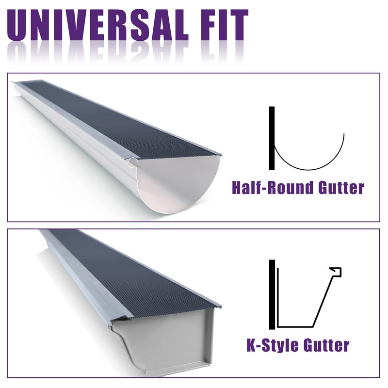 Mxclimate 5" Gutter Guard, 48FT Stainless Steel Micro-Mesh Gutter Cover