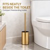Gold Stainless Steel Toilet Brush and Holder Set with Long