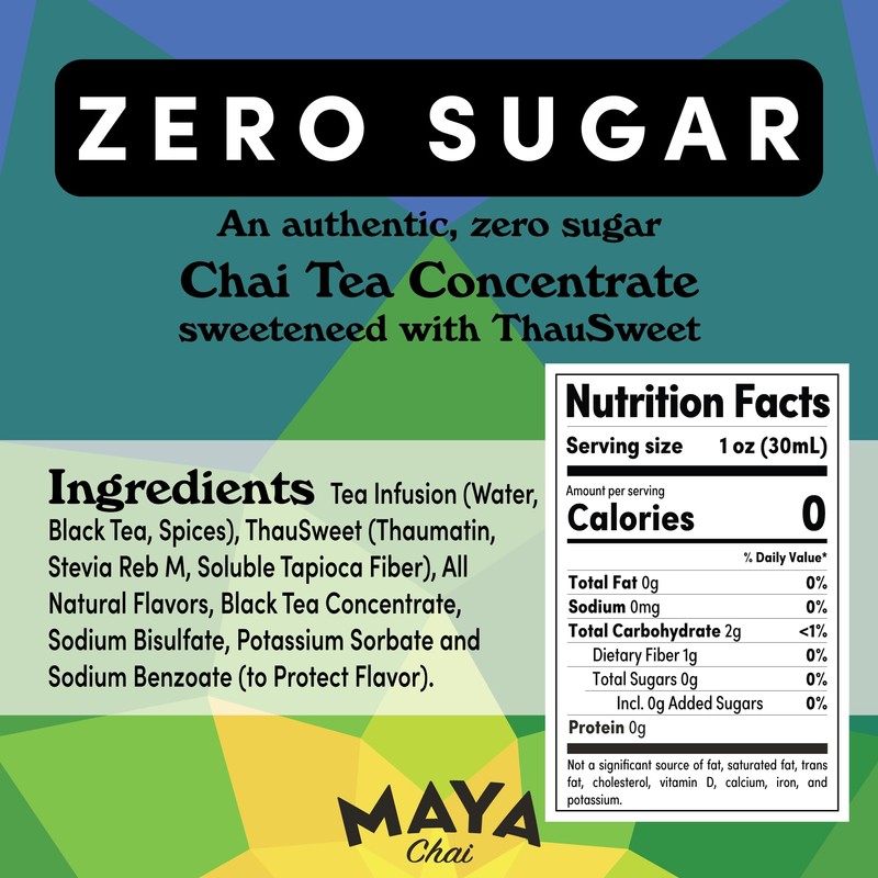 Maya Chai Tea Concentrate, Zero Sugar, Heritage Recipe, 64 Ounce