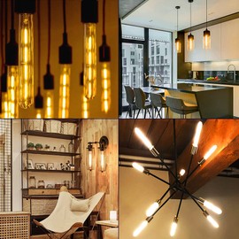 T10 Led Long Bulbs,4W Dimmable Tubular Bulb,40 Watt Equivalent,E26 Edison Style Vintage LED Filament Light Bulb,3000K Soft White,8.9in(225mm),4-Pack.
