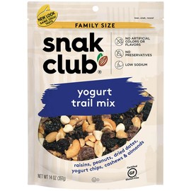 Snak Club Yogurt Trail Mix, Sweet & Salty, Dried dates, Almond and Cashews, Family Size 14 Ounce