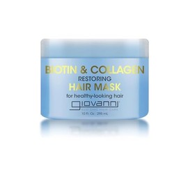 GIOVANNI Biotin & Collagen Hair Mask - Deeply Conditions, Detangles, Helps Rebond Split Ends, For All Hair Types, Moisturizing, Helps Create Shine & Manageability, Cruelty-Free, Salon-Quality - 10 Oz