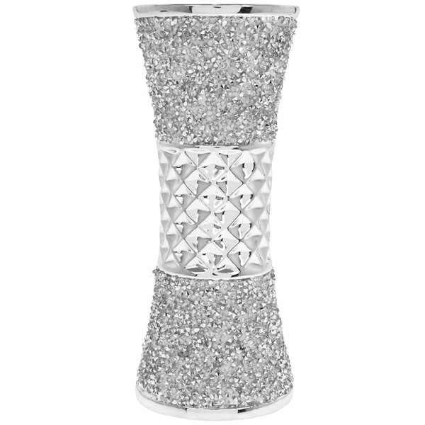 The Leonardo Collection Silver Sparkle Flower Vase With Crushed Diamonte