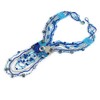Avalaya Blue/Transparent Glass Bead Sea Shell Tassel Necklace with Button