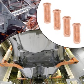 YINETTECH 200pcs M6x16 Carbon Steel Copper Plated Stud Weld Spot Copper Welding Screw Solder Point Nail Stud or Capacitor Discharge