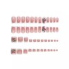 48Pcs White French Tips Press on Nails 3D Cherry Press