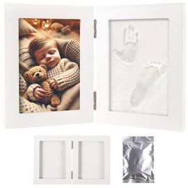 Your Design Plaster Cast Set with 2 Piece Wooden Frame for Baby Hand & Footprint (Plaster Cast Feet, Baby Print)