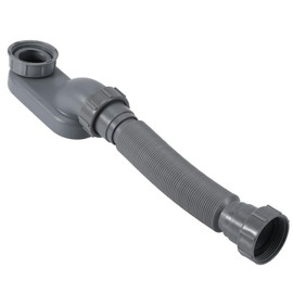 Flexible 1 1/2 P-Trap, Freestanding Tub Drain Flat Flexible P-Trap 1-1/2 Shower Drain Interface 1.7in for Bathtub Shower Bathroom