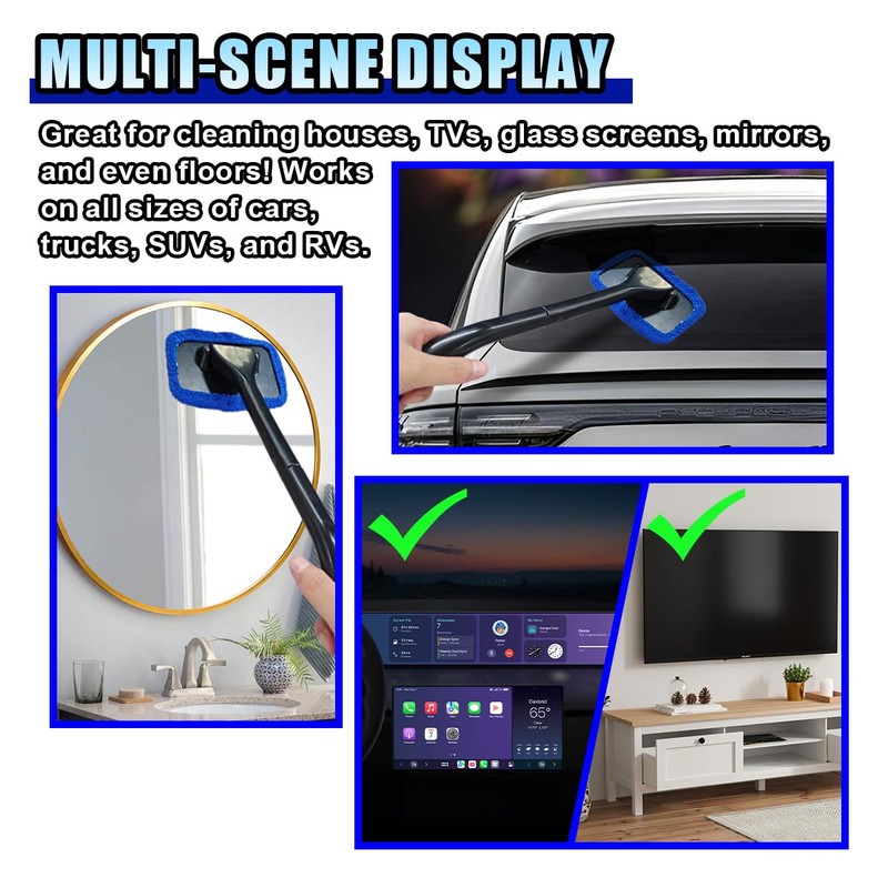 LAINLOY 7 Pack Microfiber Cloths, Replaceable Car Inside Windshield Cleaning