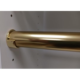Polished Brass Custom Cut 1-5/16” Diameter Closet Wardrobe Rod | Made-to-Order Hanging Rod for Closets & Storage with End Supports (50 Inches Length)