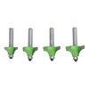 4 Pcs Roundover Router Bit 8mm Shank 5/8in 3/4in 7/8in
