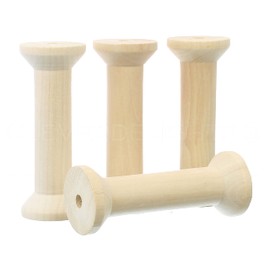 CleverDelights 5" x 1 7/8" Wood Spools - 2 Pack - Empty Craft Spools