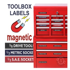 "Magnetic" Tool Box - Tool Chest Organizer Labels (Blue Edition) organize boxes, drawers & cabinets"Quick & Easy", fits all brands of 'Steel' tool chest Craftsman, Snap-on, Mac