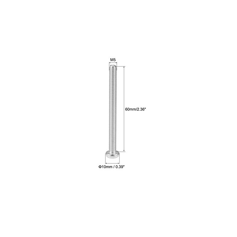 sourcing map M5x60mm Machine Screws Phillips Cross Pan Head Screw