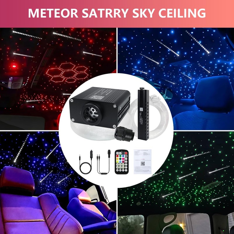 Car Starlight Headliner Kit, Shooting Stars + Twinkle + Sound