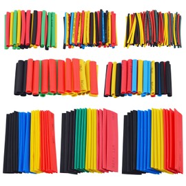 Lonlonty 328 Pieces Heat Shrink Tubing Kit 2:1 Ratio Thermo-Regulating Tube for Electrical Cables, Assortment Car Electrical Wire Tube, 5 Colours 8 Sizes