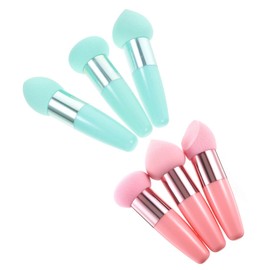 FOMIYES 5sets Finger Puff Makeup Sponge Set Brush Handle Perfect for Daily Face Application 6pcs*5