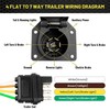 Oyviny 4-Pin to 7-Way Round Blade Trailer Adapter W/Mounting Bracket,