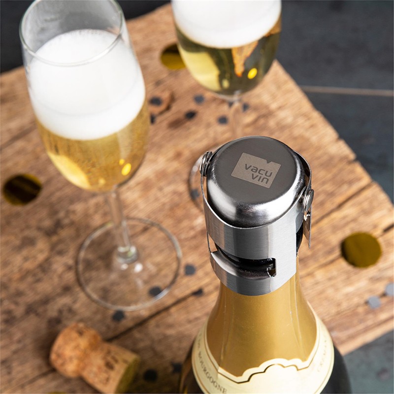 Vacu Vin Brushed Steel Champagne Bottle Stopper