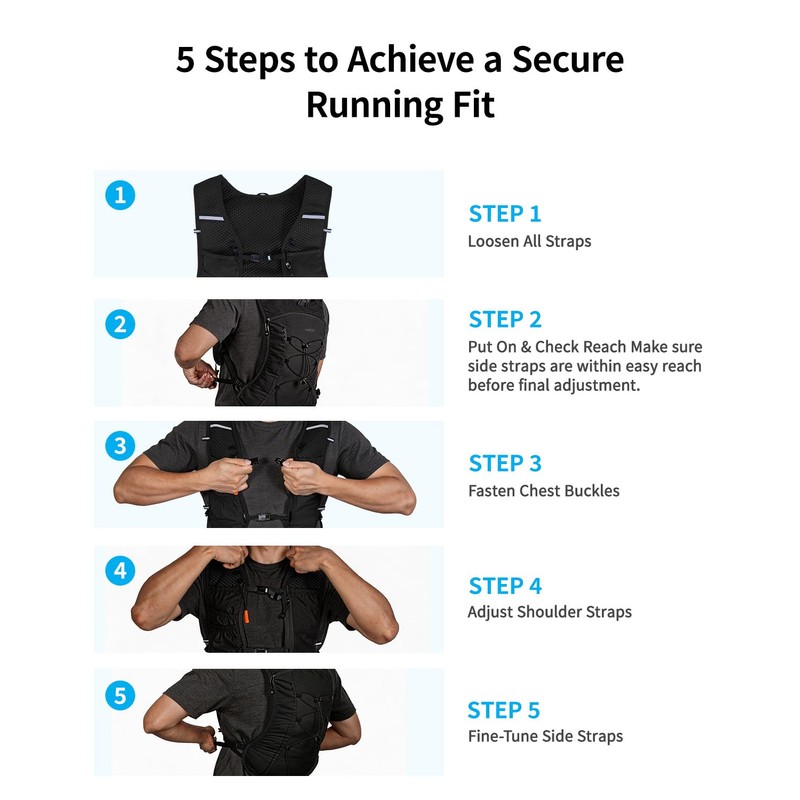 ECOHUB Running Vest with 2L Water Bladder, Lightweight Adjustable 6-Pocket