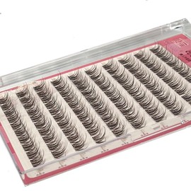 Brown Self Adhesive Eyelashes 100 Clusters Press On Eyelash Clusters LASGOOS Natural Look 5D Lash Individual Messy Pre-Glued Lashes DIY Eyelash Extensions at Home No Glue No Remover Needed Lashes