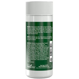 TheraTree Foot, Body and Shoe Powder with Tea Tree for Odor and Moisture Control with Organic and Natural Ingredients - Fresh Scent 4 oz