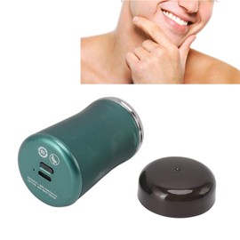 Mini Electric Beard Trimmer, Mesh 5V Electronic Beard Clipper Washable 6600 RPM for Home (Green)