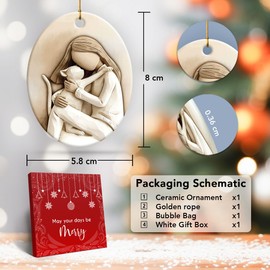 VeryHomy Cat Ornaments for Christmas Tree Decorations 2024 | Birthday, for Cat Lovers, Double - Sided Ceramic Christmas Tree Ornaments | Cat Christmas Ornament for Women, Girls 2024