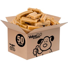 ValueBull Himalayan Yak Cheese Dog Chews, Small, 50 ct Bulk Pack - Long Lasting for Aggressive Chewers, All Natural, Healthy & Safe, Low Odor Nepal Yak Milk Chews