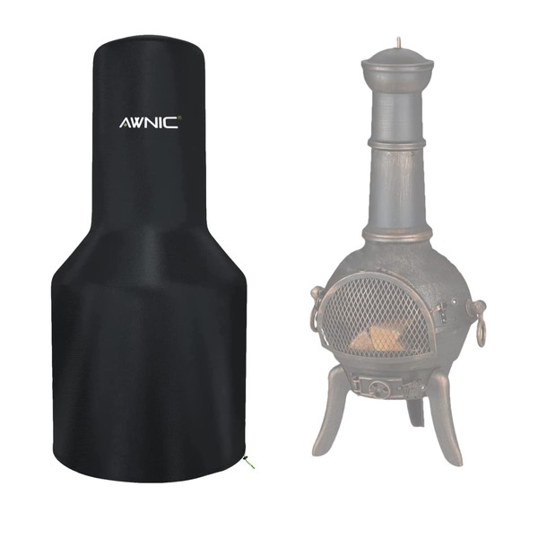 AWNIC Patio Chimenea Cover Waterproof, Garden Chimney Cover, Fire Pit Cover Cover for Outdoor Fireplace, Patio Heater Cover Φ61x122cm