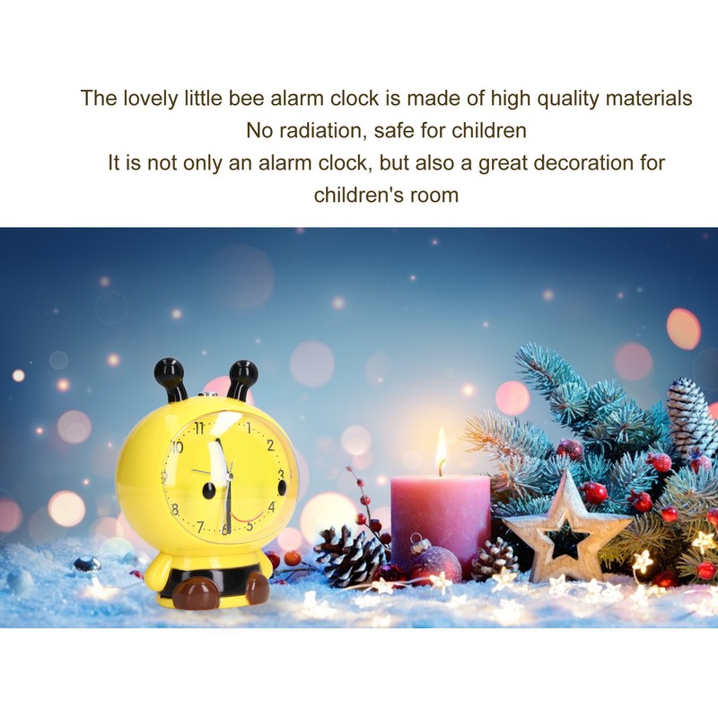 Alarm Clock Cute Cartoon Safe Use Silent Tick Light Weight