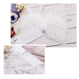 Hifot Newborn Baby Photography Prop Outfits, Feather Angel Wings with Headband Set, Baby Girl Photo Props Accessories White