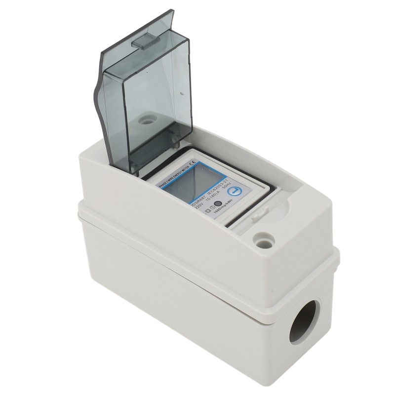 Single Phase Energy Meter LCD Backlit Display 35mm DIN Rail