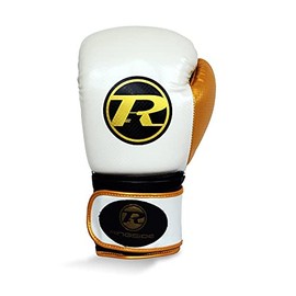 Ringside Pro Fitness Boxing Gloves Adult Training Gloves 10oz 12oz 14oz 16oz Bag & Pad Gloves Boxercise Gloves (White/Gold, 10oz)