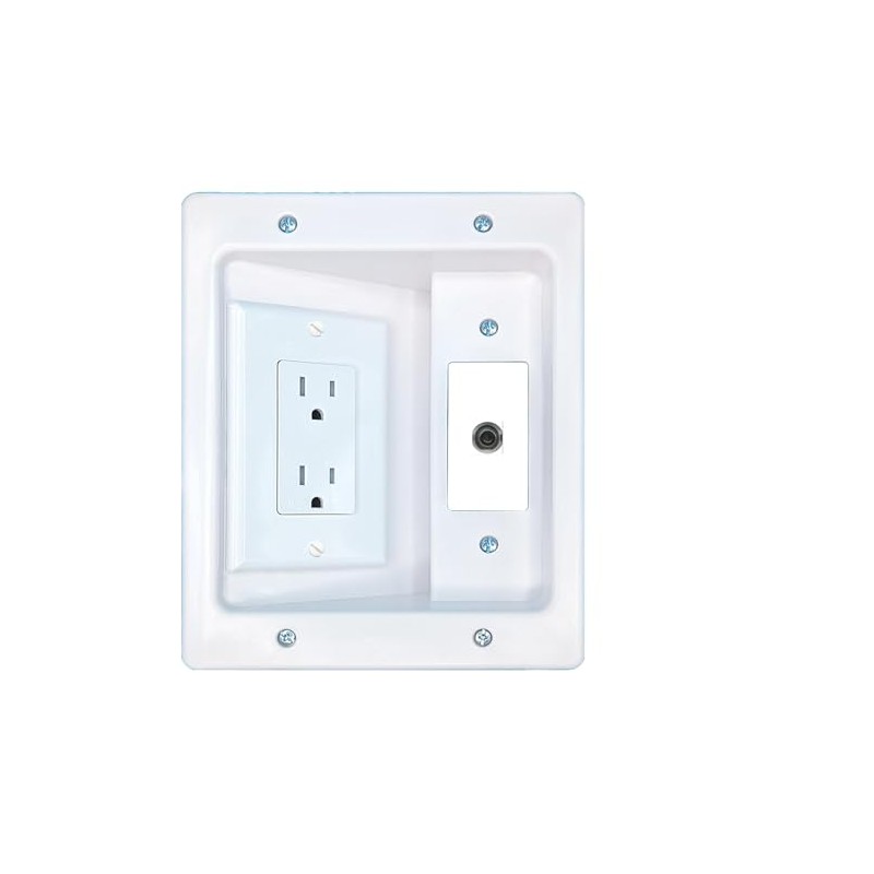 RiteAV 3.5mm Recessed Wall Plate Cable Concealer Management Kit with