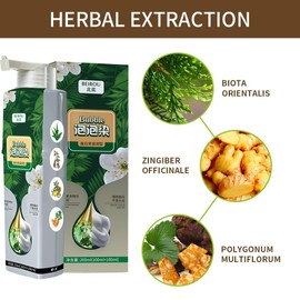 JISKG Beirou Bubble Plant Hair Dye Shampoo, Natural Plant Extract Non Damage Hair Dye for Grey Hair. (Black Teal)