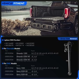 85116689 Auxiliary Tailgate Step Handle Fit for Chevy Silverado & for GMC Sierra 1500 2500 HD 3500 HD 2019-2024, Assist Handle Assembly, Pickup Box Aux E/Gate Step Armrest, W/Bracket Replace# 84338560
