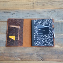 JJNUSA Genuine Leather Journal Notebook Cover Composition Notebooks 9.75" x 7.5", Gift For Student, Writing Diary for Writer