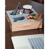 Hitseon Couch Cup Holder Tray, Handy Soft Silicone Acacia Wooden