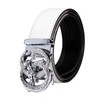 Dubulle Men's Designer Belt Silver Dragon Buckle Ratchet Genuine Leather