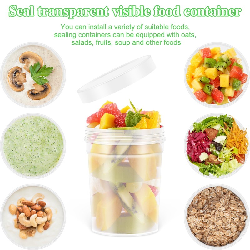 LEAWALK 32 oz -12 Pack Reusable Food Freezer Storage Containers