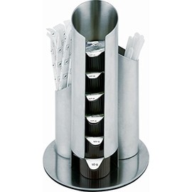 GSP Milk - / Sugar Portion Dispenser Approximately Diameter 11 cm, Height 17.5 cm Stainless Steel Frosted, Milk Portions, Sugar and Rotating