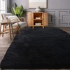 Alfombra De Salón Peluda Súper Suave De 160cm120cm Negro