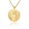 SEKDAQ Aphrodite Artemis 18K Gold Plated Necklace,Greek Mythology Necklace,Gold Medallion