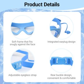 Qwrqwr Kids Swimming Goggles UV-Resistant No-Leaking Swim Glasses Adjustable for Boys Girls 6-14 Anti-Fog Toddler Goggle (Sky Blue)